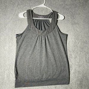 EDDIE BAUER Womens Travex Sleeveless Shirt Tank Gray Striped Size Medium